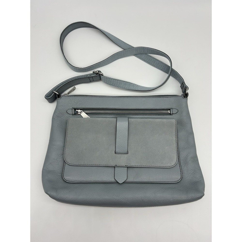 Fossil Womens Kinley Chambray Crossbody Leather Hobo Bag‎